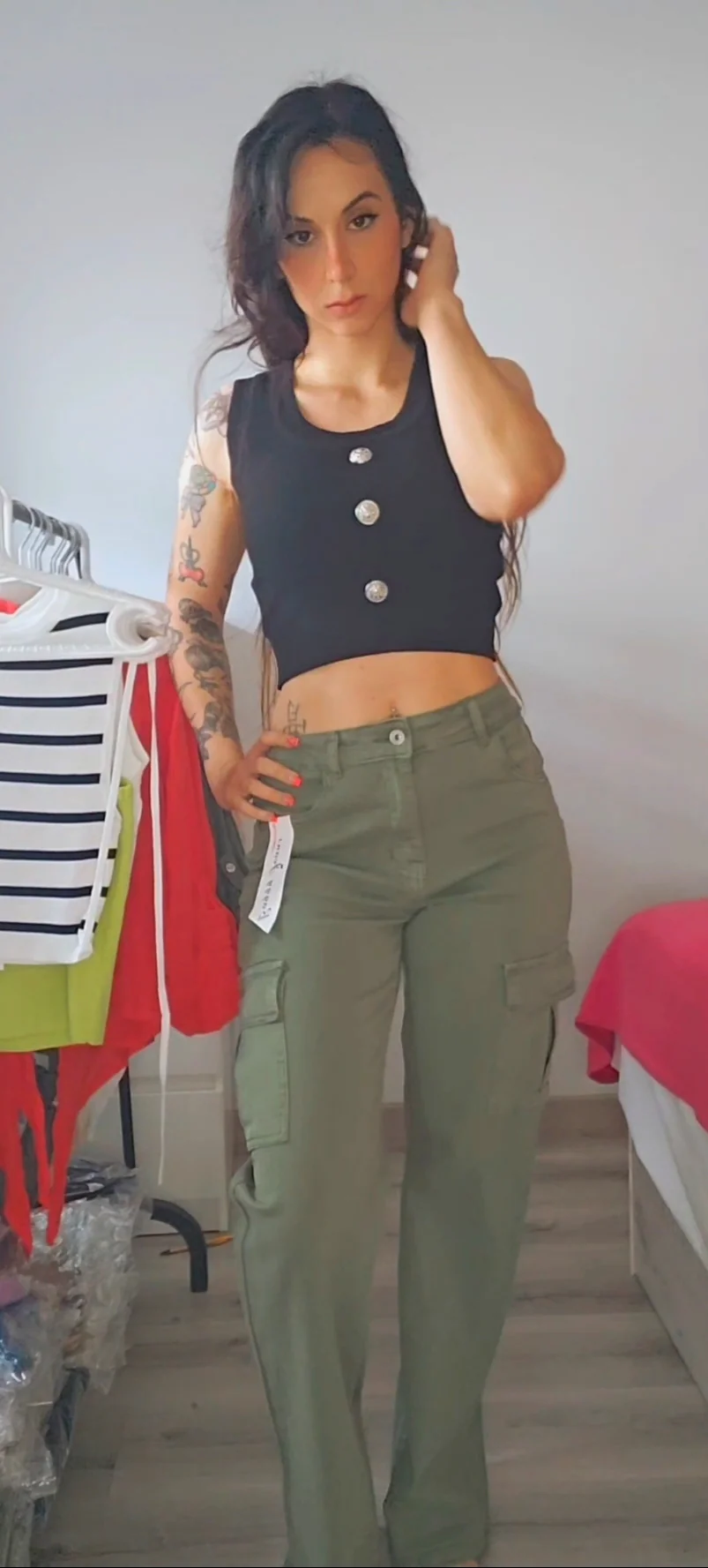 Pantalón cargo VERDE - jeans cargo verde premium - Image 3