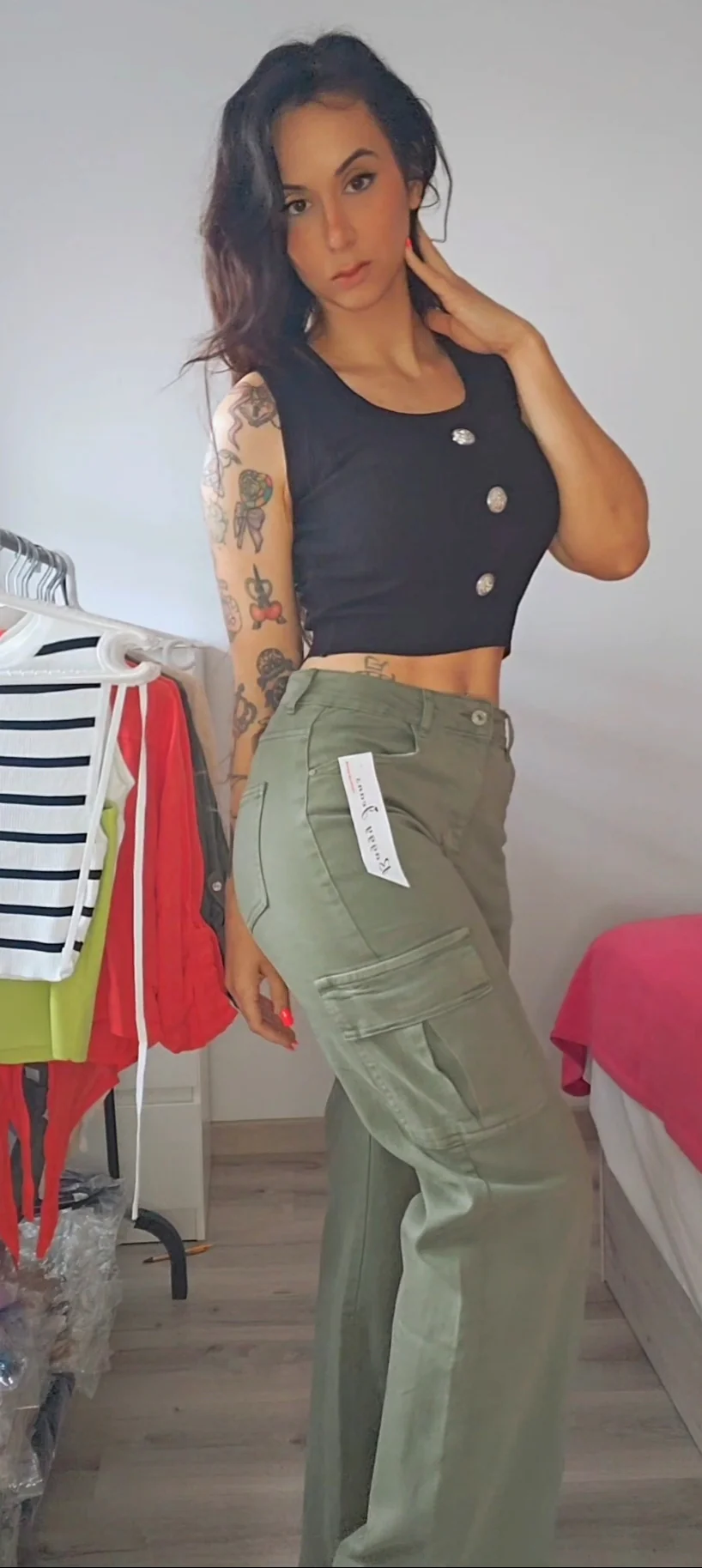 Pantalón cargo VERDE - jeans cargo verde premium - Image 4