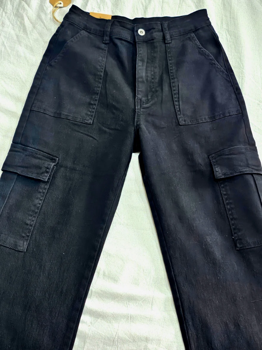 Pantalón cargo - jeans cargo negro premium - Image 7
