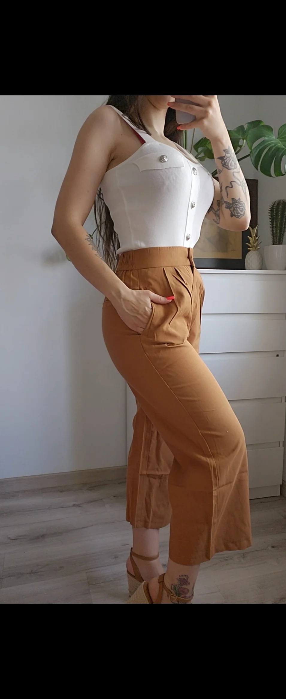 Pantalón recto teja - Pantalón Paper-Bag Teja - Image 6