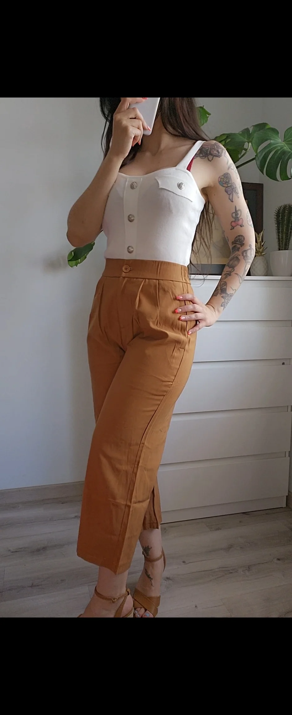 Pantalón recto teja - Pantalón Paper-Bag Teja - Image 7